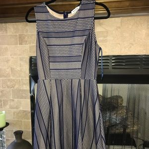 Navy blue an cream dress